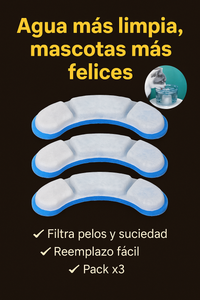 Filtros de Repuesto para Fuente de Agua – Pack x3 | Agua limpia para tu mascota 💧🐾
